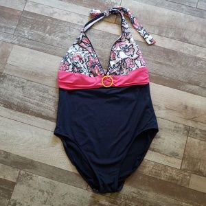 Lauren by Ralph Lauren one piece halter swimsuit